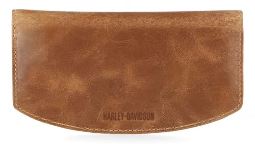 Harley-Davidson Men's Smooth Grain Snap Flap Pocket Long Biker Wallet - Brown2