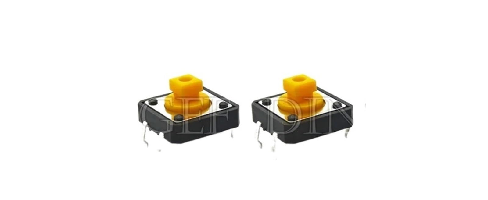 20 sztuk dotykowych przełączników przyciskowych Momentary 12 x 12 x 7,3 mm, mikroprzełącznik z przyciskiem, żółty, zielony, czerwony, zestaw 12 x 12 x 7,3 (kolor żółty, 20 sztuk)