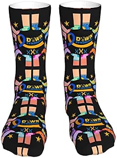 883 Compression Socks World Syndrome Day Athletic Socks Breathable Crew Socks Soft Calf Socks For Jogging Walking Hiking 40cm