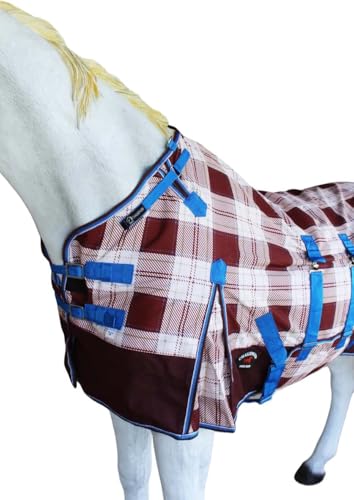 Image of 64 inch Horse Turnout Waterproof Fleece Lined Medium Winter Blanket Serape 3B109LG