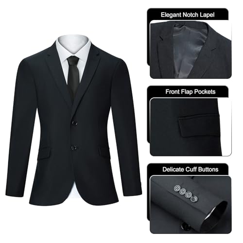 Men's Suit Slim Fit 2 Piece Suits for Men, Two Button Blazer Jacket Pants Set with Tie for Wedding Business Dinner3