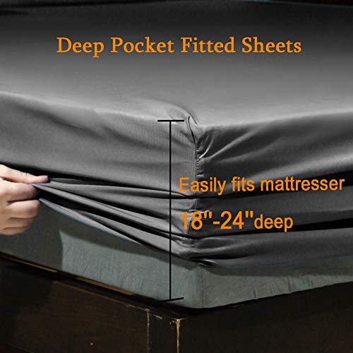 Sonoro Kate Bed Sheet Set Super Soft Microfiber 1800 Thread Count Luxury Egyptian Sheets Fit 18-24 Inch Deep Pocket Mattress Wrinkle-6 Piece thumb #2