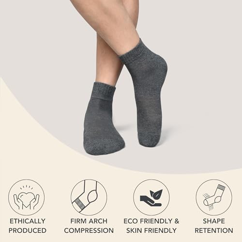 Image of Women's Ankle Socks Thick Cushioned Cotton, Moisture-Wicking socks, Breathable Performance Socks for Running, Sports