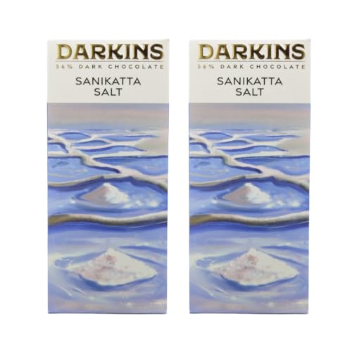 Image of Darkins Dark Chocolate | 56% Artisanal Dark Chocolate Sanikatta Salt | Vegan | Gluten-Free | Hand Crafted Chocolate | Unrefined Cane Sugar | Natural Chocolate | 50 GM Each Pack of 2