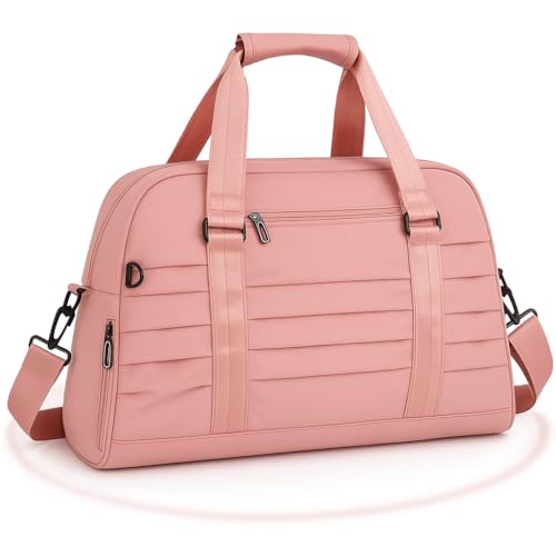 Bolsa Mala Esportiva Academia Viagem Fitness Feminina Masculina Grande Capacidade Impermeável com Alça Transversal Ombro Treino Casual (Rosa)