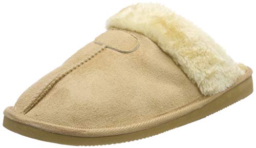 Welzenter Relax Fur, Zapatillas de casa para mujer, Beige, 36 EU