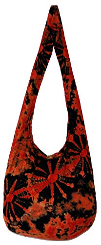 Image of TIE DYE Bohemian Hipster Hobo Boho Hippie Crossbody Bag Purse Black Tone 39 inch
