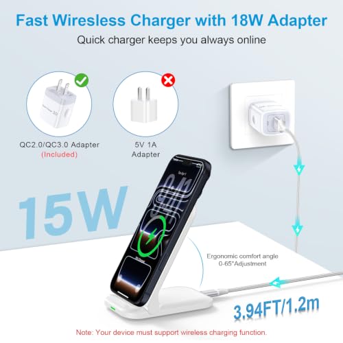 Samsung Foldable Fast Wireless Charging Stand Android Charger with Adapter