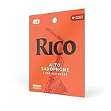 D'Addario Woodwinds - Rico Alto Sax Reeds - Cañas para Saxofón Alto - Cañas para Saxofón hechas a mano para principiantes, estudiantes, educadores - Fuerza 2.0, 3-Pack, resistencia 2.0