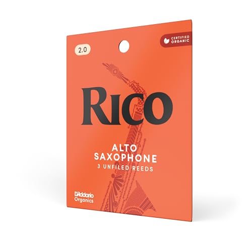 Rico by DAddario Saxophon Blätter | Hochpräzise gefertigt | Alt Saxophon Blätter 2 Stärke | 3er-Packung | Warmer voller Ton | Angenehmes Spielgefühl