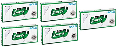 Solo White Heavyweight Knives, 500 Count (5 Pack)