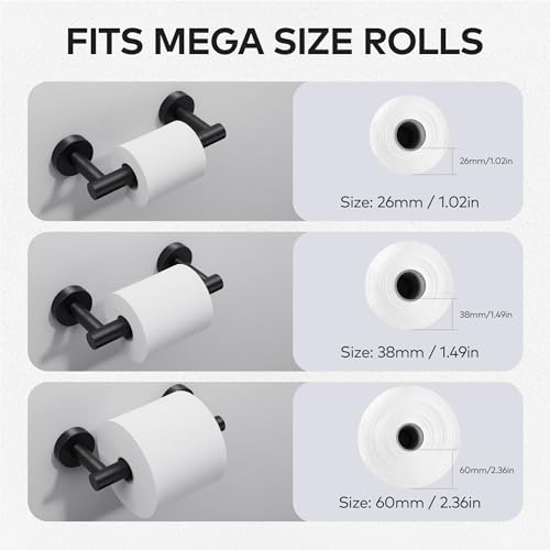 Day Moon Designs NL-BLACK Day Moon™ Matte Black Toilet Paper Holder - Black Toilet Paper Holder Wall Mount - Modern Toilet Paper Roll Holder Black Matte Toilet Paper Holder thumb #4