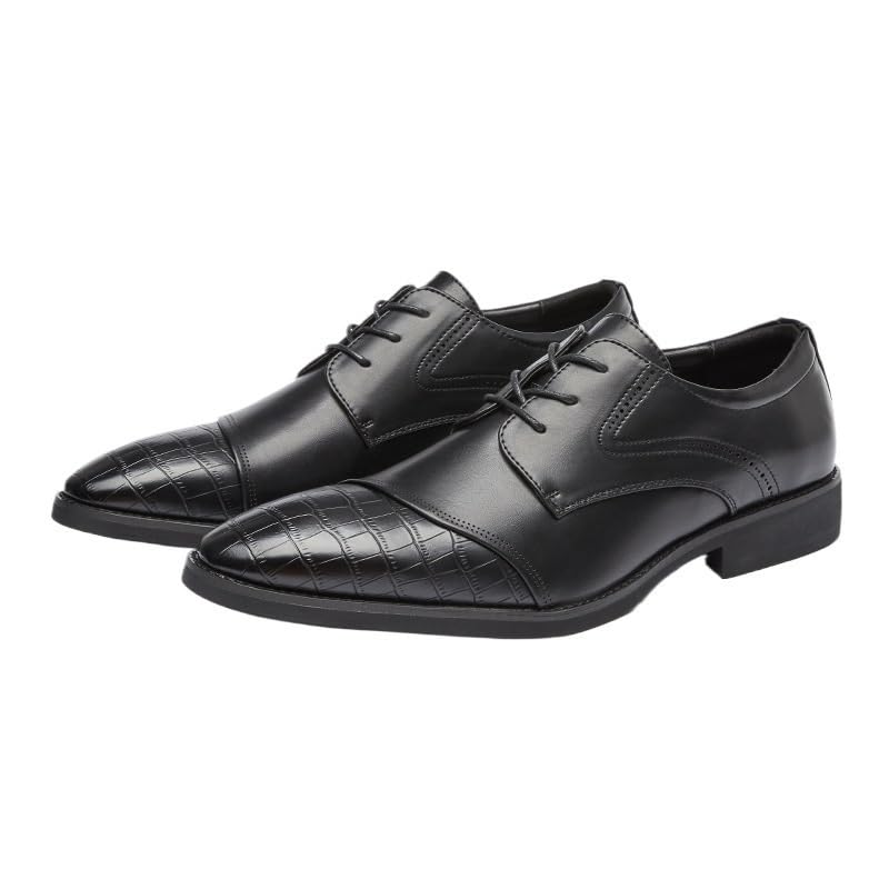 Men's Lace up Dress Shoes Genuine Leather Oxfords Comfortable Soft Sole Slip Resistant Pointed Toe Business Casual Derby Wedding3