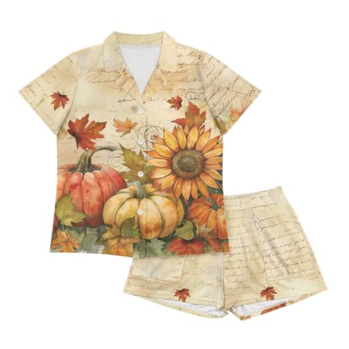 Image of Women's Short Sleeve Sleepwear Pajamas Nightwear with Pockets