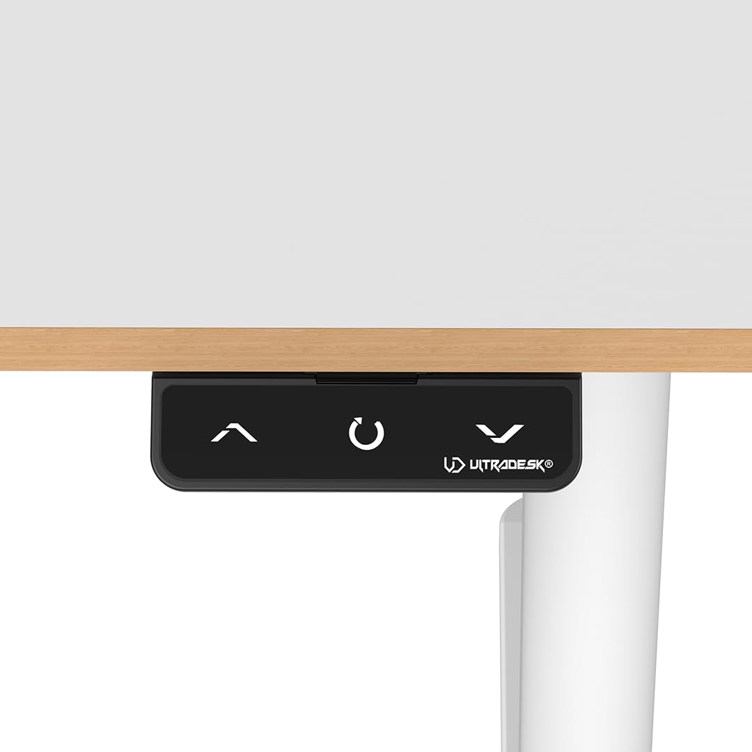 ULTRADESK - Pulsar Kinderschreibtisch Höhenverstellbar - Höhenverstellbarer Schreibtisch - 120x60x55-81cm - Computertisch für 2 Monitore - für Kinderzimmer, Jugendzimmer - Weiß