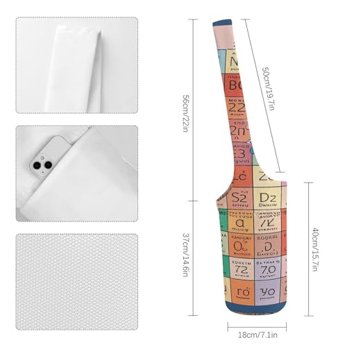 Sac tapis de yoga imprimé tableau périodique grand format avec sangle réglable
