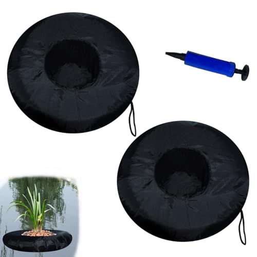 2 Pack Fabric Floating Plant Pot Floating Planters Baskets for Ponds Floating Island Pond planters Aquatic Plant Baskets Pond for Waterproof Aquatic Plant Flower Islands and Aquascape Decoration