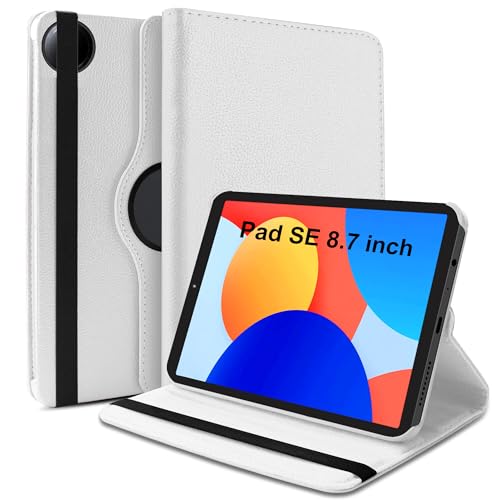 Image of TGK 360 Rotatable Smart Flip Case Cover for Redmi Pad SE 8.7 inch Tablet (White)