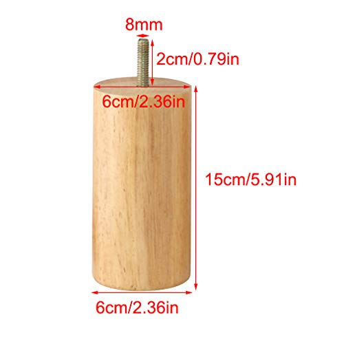 Sofa legs 4 Pezzi Gambe per Mobili in Legno,M8