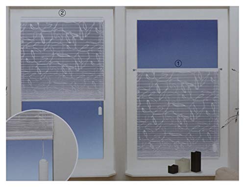 Gustav Gerster - Estor plisado (2 unidades, sin agujeros, protección contra la luz, semitransparente, HXB, 150 x 80 cm), color blanco