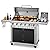 MFSTUDIO 7 Burner BBQ Gas Propane Grill with Searing Side Burner, Porcelain-Enameled Cast Iron Grates and Dual-Side Griddle Combo for Outdoor Barbecue Cooking