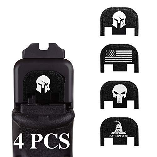 ZOHAN 4pcs Laser Engraved Rear Cover Slide Back Plate for Pistol Glock (Gen 1-5)?G17-G41,Slide Rear Cover Back Plate (for GEN 1-5)
