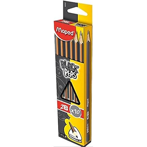 Maped Black Peps Triangular Pencils PACK OF 10 (2B) Cover