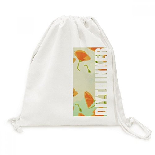 Sac à dos cordon pavot DIYthinker en toile de peinture pour voyage