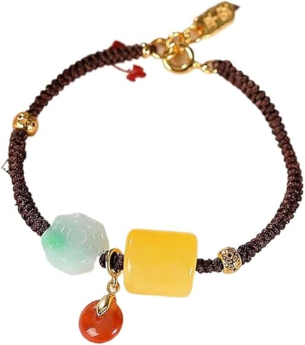 Amulet Amber Lucky 14k de Perle et pendentif porte-bonheur en ambre véritable