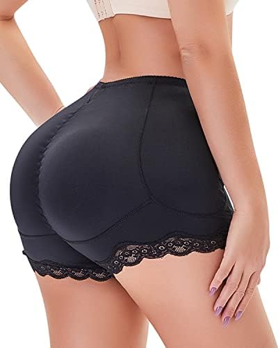 CHENYUCHEN Butt Pads for Bigger Butt, Padded Butt Lifter Panties Seamless Panties Hip Pads Fake Butt for Women Removable 4 Pads Black （S）…