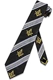 Steven Harris Masonic Tie for Men, Black, Striped, Classic, Freemason Necktie