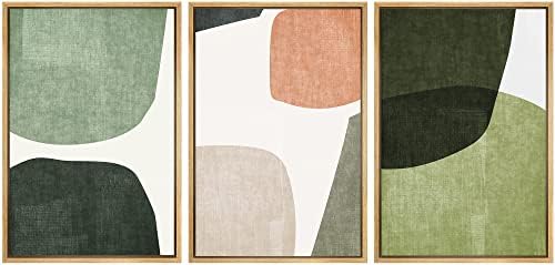 SIGNWIN Framed Canvas Print Wall Art Trio of Multicolored Transparent Ovals Abstract Shapes Illustrations Modern Art Multicolor Pastel for Living Room, Bedroom, Office - 16"x24"x3 Natural