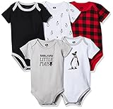 Hudson Baby Unisex Baby Cotton Bodysuits Penguin, 6-9 Months