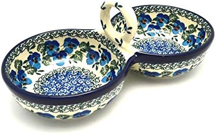 Polish Pottery Bowl - Double Serving - Winter Viola