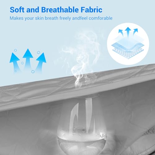 Image of Waterproof Mattress Protector, Noiseless Full Size Mattress Pad with Deep Pocket Fitted Up to 2-12 inches, Soft Breathable Bed Mattress Cover Washable for Bedroom, Hotel(1, Gray, Full)
