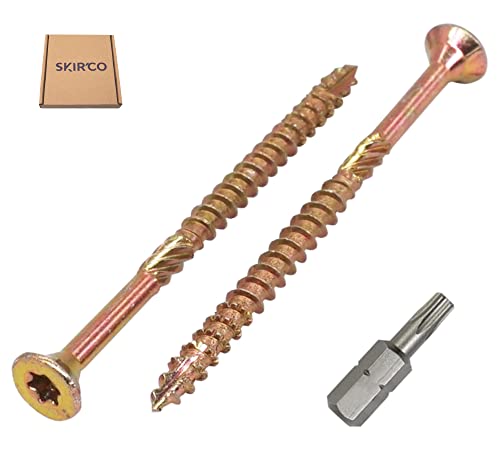 SKIR'CO Paquete de 50 tornillos universales de acero galvanizado de 4,0 x 60 mm, cabeza avellanada, cabeza torx, tipo 17, tornillos de aglomerado (50, 4 x 60 mm) Cover