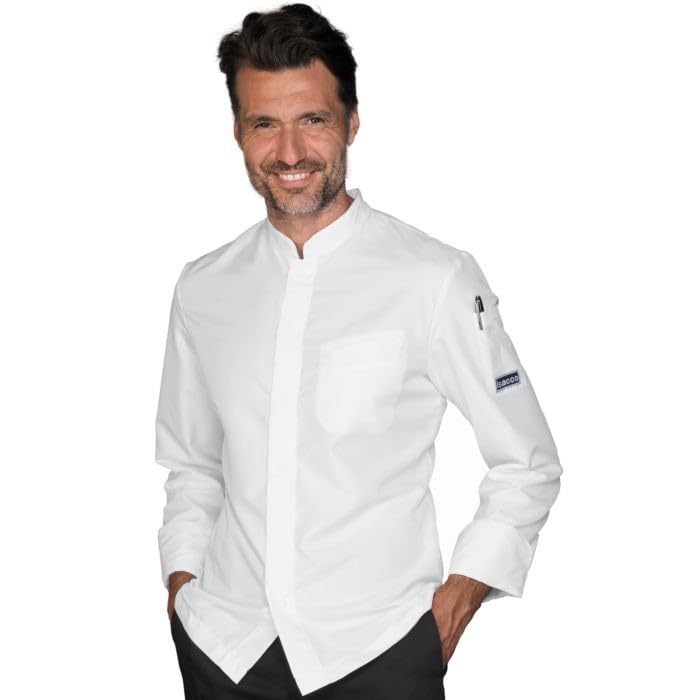 I.sacco Giacca Cuoco BRADFORD Unisex in 100% Poliestere Impermeabile (Bianco)
