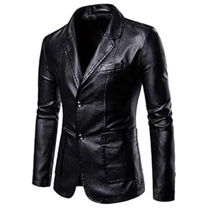 Herenpak Leer Slim Fit Heren Slim Fit Casual Eenknops Pakken Jas Effen blazer Zakelijke jas Heren casual blazer Slim fit formele colberts Eenknoops enkele rij knopen Smoking