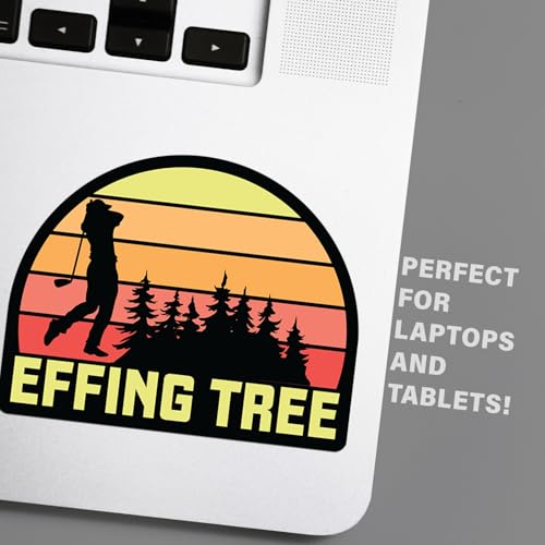 Image of Funny Golf Stickers - 5 Inch Waterproof Vinyl Decals - Choose from 10 Humorous Designs - Perfect for Cars, Golf Carts, Laptops, Windows, Bumpers & More (Effing Tree)