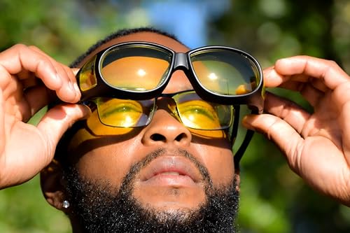 Global Vision Outfitter Anti-fog Safety Fit Over Glasses Motorcycle Riding Sunglasses 2 Pair w/Smoke and Yellow Lens by Global Vision - Used condition - Image 5