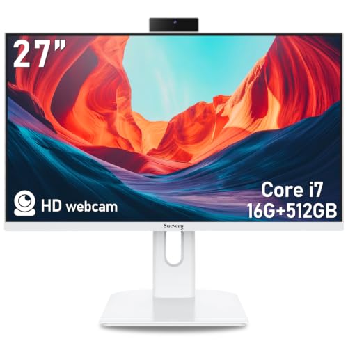 Image of suevery 27 inch All-in-One Core i7 PC Desktop Computer White
