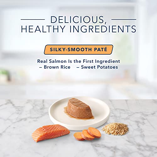 Image of Blue Buffalo Tastefuls Spoonless Singles Natural Wet Cat Food Pate, 2.6-oz Twin-Pack Trays, Salmon Entree (24 Count)