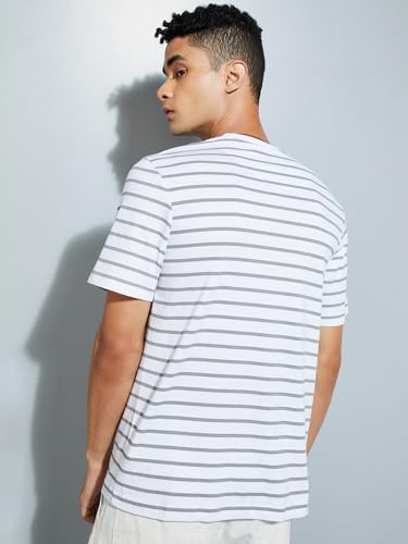 Image of Max Men's Cotton Regular Fit URB N Striped T-Shirt