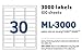 MACO ML3000 White Laser/Inkjet Shipping & Address Labels, 1 x 2 5/8 (Box of 3000)