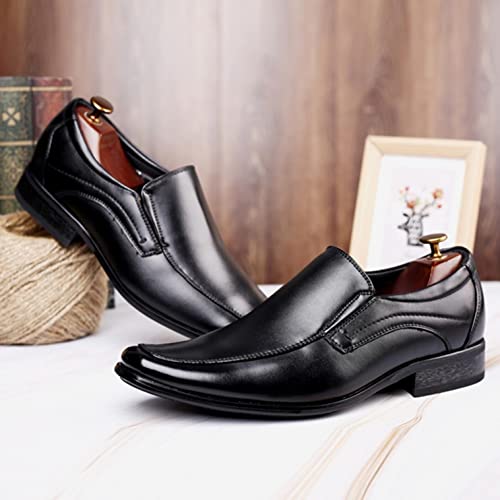 Hbeylia Men's Waterproof Plain Toe Oxford Dress Shoes Classic Fashion Formal Pu Leather Pointed Toe Tuxedo Wingtip Slip On Loafers For Men Business Office Work Wedding Party2