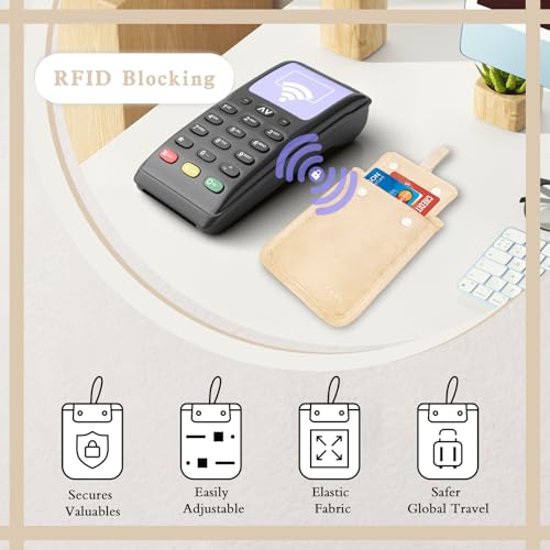 Image of YOYI YOYI Bra Wallet with Hidden Money Pouch & Secret Stash Pocket, Includes Neck Strap, RFID Fabric for Secure Storage of Cash, Cards, & Valuables - Ideal for Travel & Daily Use