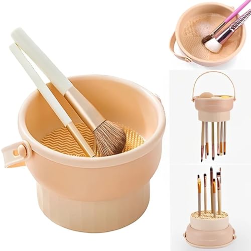 Sasha Square Makeup Brush Cleaner Bowl Orange