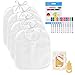 faburo 12PCS Bavoir pour Bébé Blanc à Peindre,12 Marqueurs Textile et 1 Décapsuleur, Bavoirs Imperméables Drool, Idéal pour Décorer et Peindre