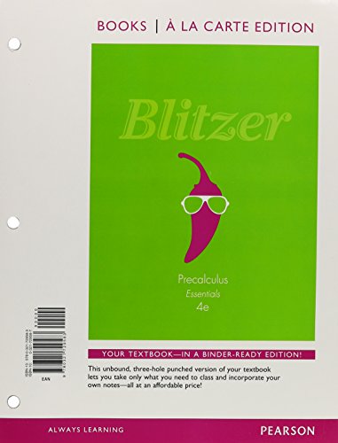 Precalculus Essentials, Books a la Carte Editio... 0321729587 Book Cover