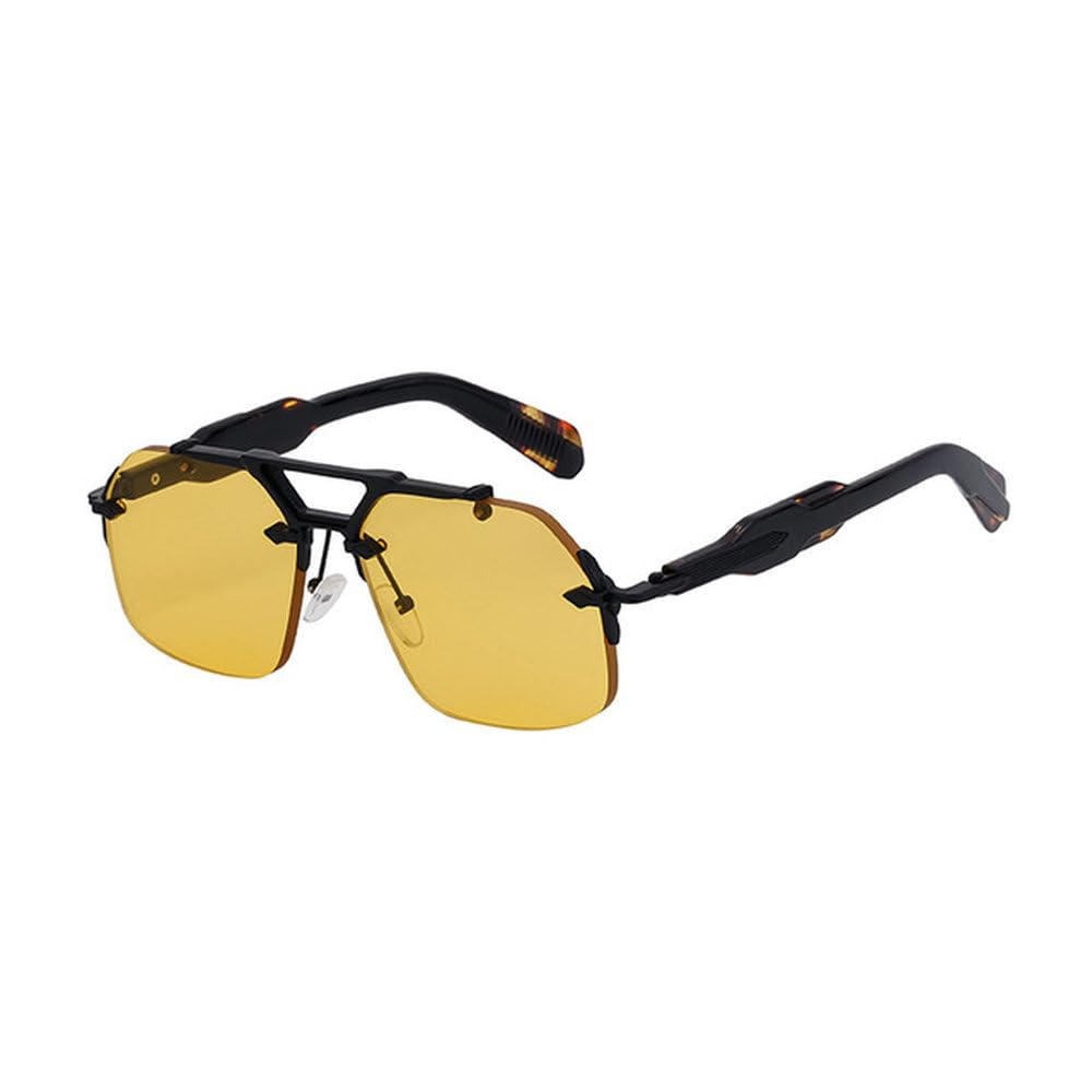 Gafas de sol sin marco para hombre, modernas y mecánicas, modernas, para conducir, con protección UV400 y espejos oceánicos